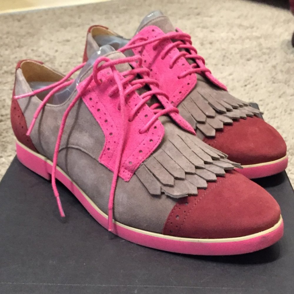 Enzo Angiolini Suede Oxfords "Fireballe" 6.5